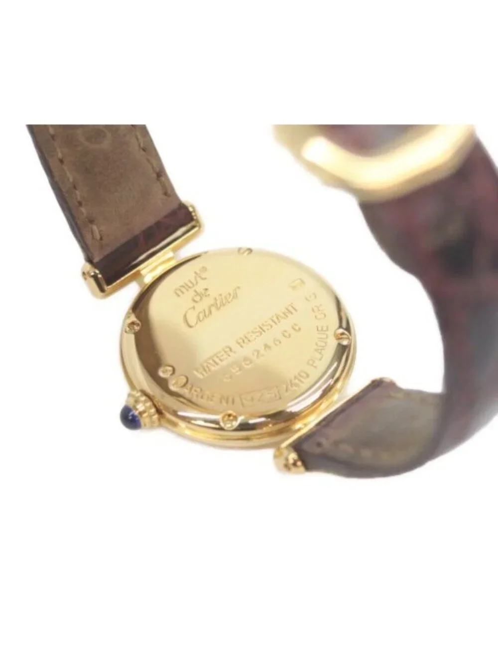 Cartier Must Colise Vermeil SM White Roman Dial Leather Quartz